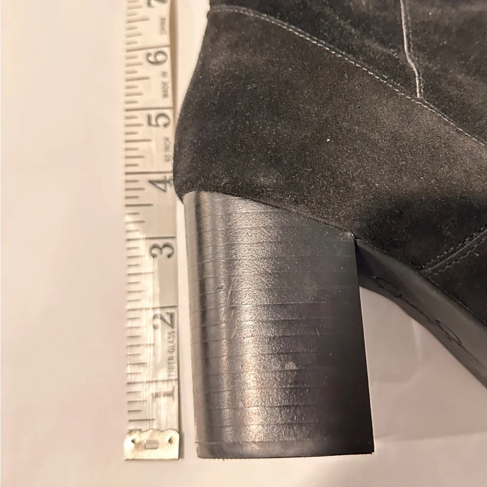 Jessica Simpson Suede Black Leather Over the Knee Heeled‎ Boots 8.5